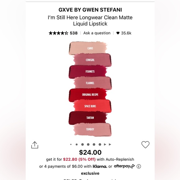 GXVE Long Stay Matte Lipstick - Picture 3 of 3